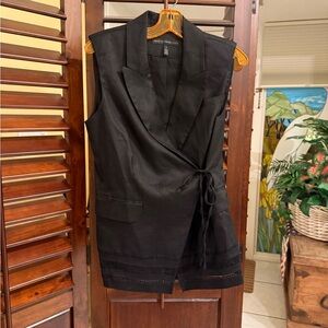 White House Black Market Black Textured Vest